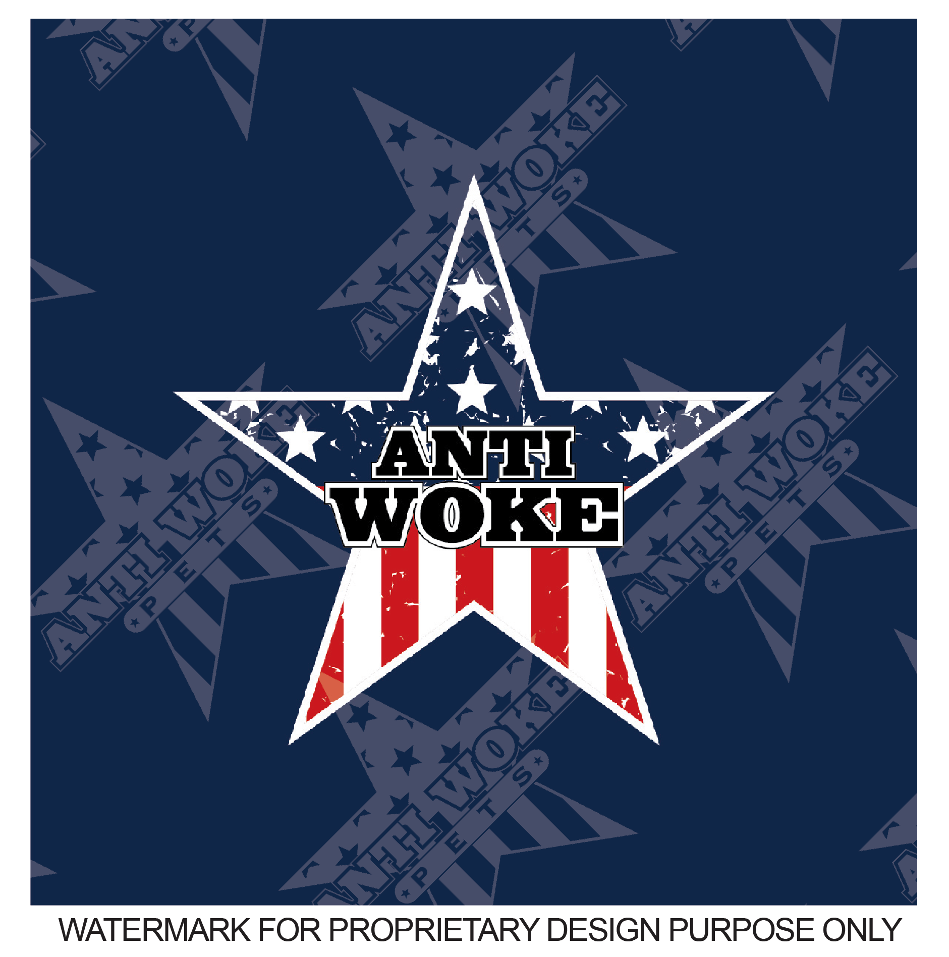 Anti Woke Star- Blue- Small Dog's Tank Top